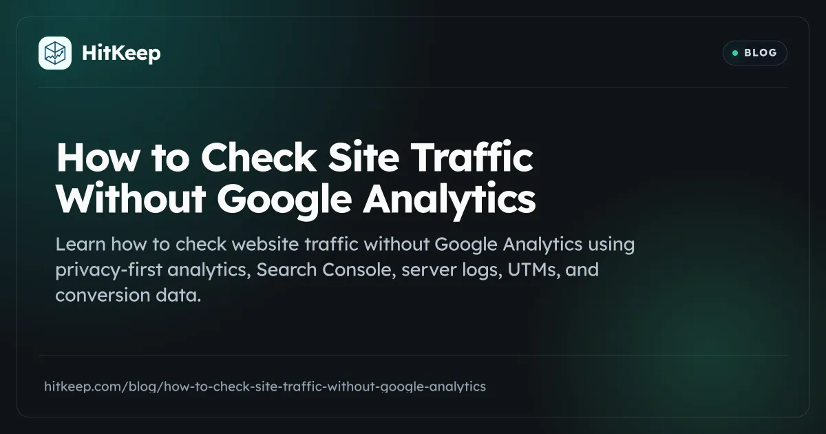 HitKeep article card: How to Check Site Traffic Without Google Analytics