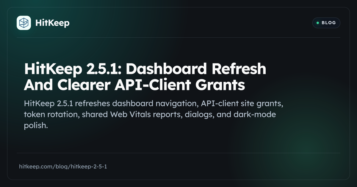 HitKeep 2.5.1: Dashboard Refresh And Clearer API-Client Grants | HitKeep