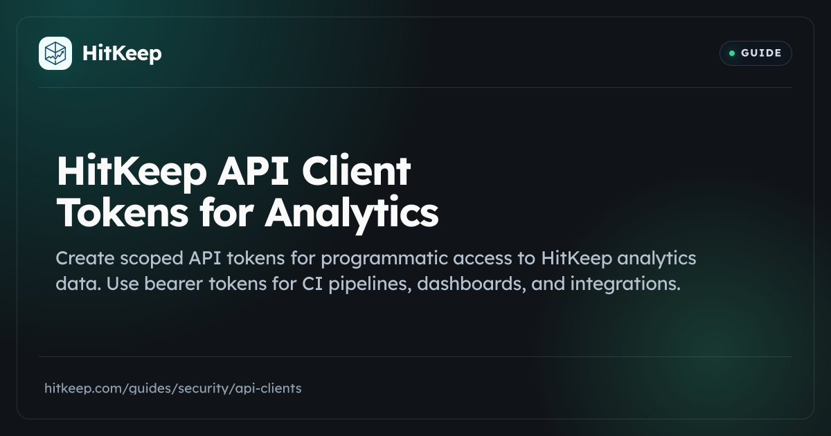 HitKeep API Client Tokens for Analytics | HitKeep
